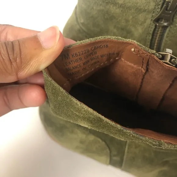 NWT Kork-Ease Giba Green Suede Slouchy Ankle Boots