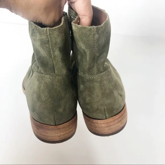 NWT Kork-Ease Giba Green Suede Slouchy Ankle Boots