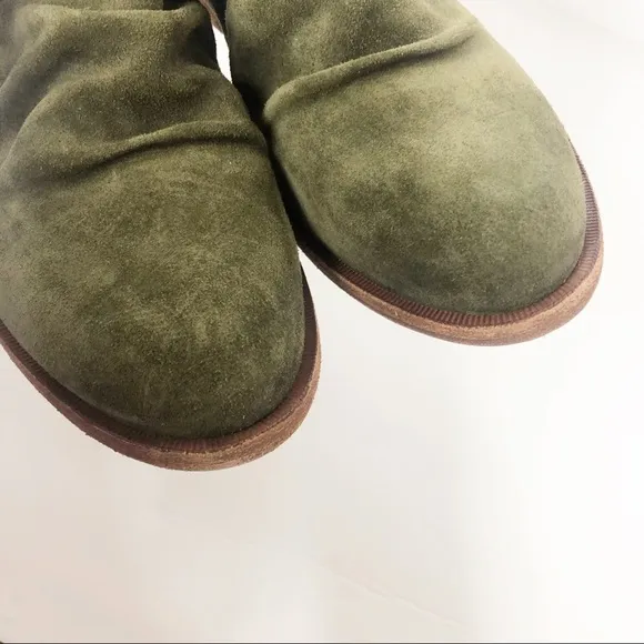 NWT Kork-Ease Giba Green Suede Slouchy Ankle Boots