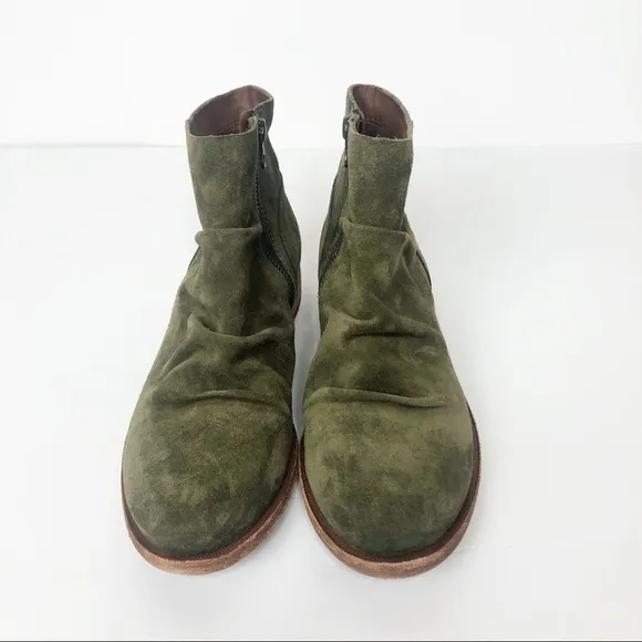 NWT Kork-Ease Giba Green Suede Slouchy Ankle Boots
