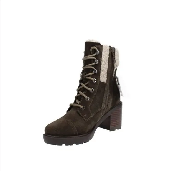 NWT Marc Fisher Brown Suede Lace-Up Boots size 9.5