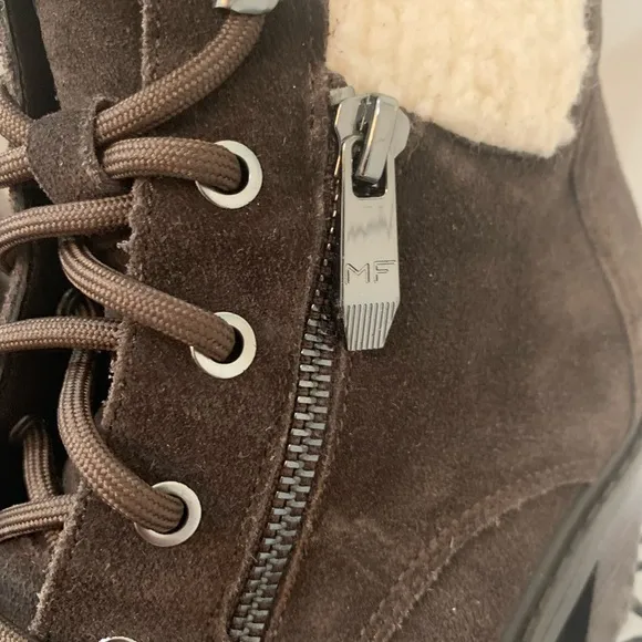 NWT Marc Fisher Brown Suede Lace-Up Boots size 9.5