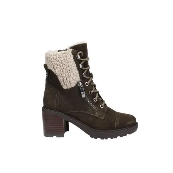 NWT Marc Fisher Brown Suede Lace-Up Boots size 9.5