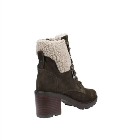 NWT Marc Fisher Brown Suede Lace-Up Boots size 9.5