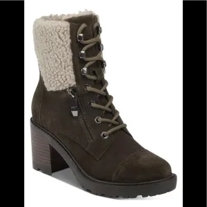 NWT Marc Fisher Brown Suede Lace-Up Boots size 9.5