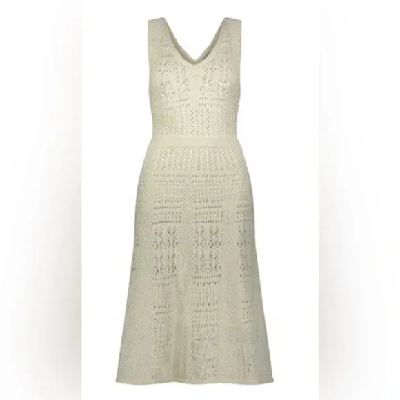 NWT Minnie Rose Cotton Sleeveless Open Stitch Dress Size Medium