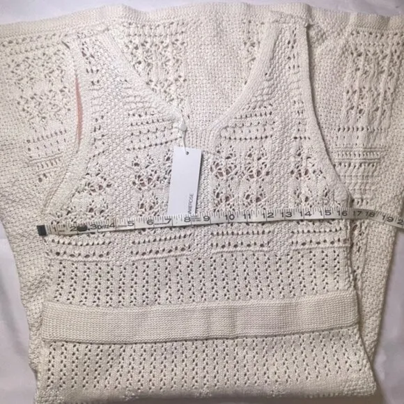 NWT Minnie Rose Cotton Sleeveless Open Stitch Dress Size Medium
