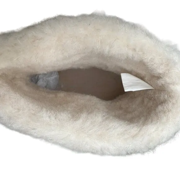 NWT Mukluks Convertible Ivory Suede Fleece Lined Boots Sz 8