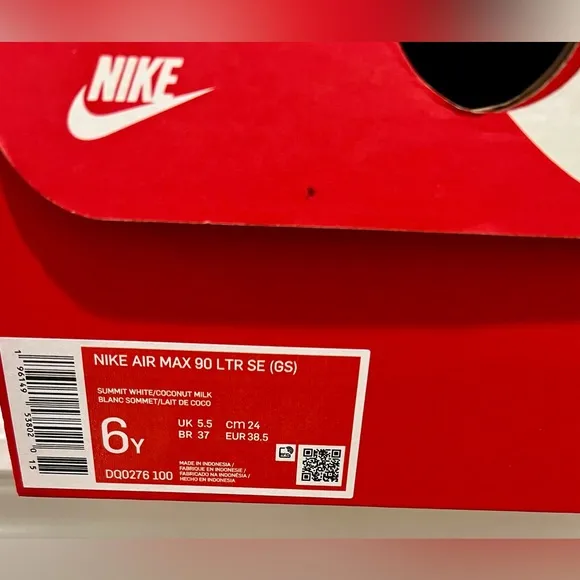 NWT Nike Air Max 90 LTR SE Grade School Girl Shoes