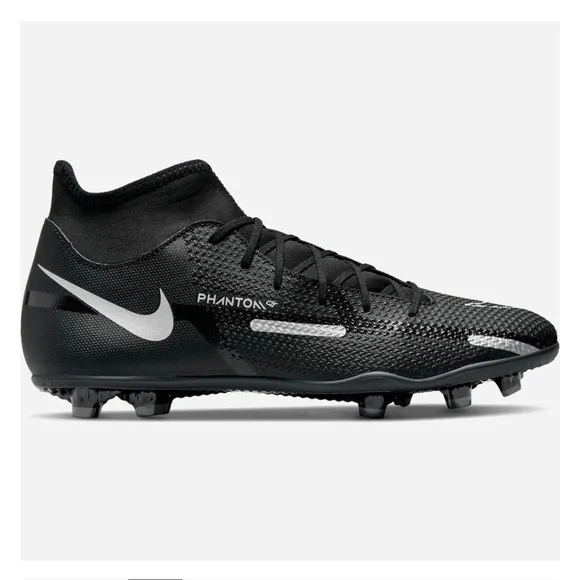 NWT Nike Phantom GT2 Club Dynamic Fit FG Soccer Cleats / Shoes in Black / Silver