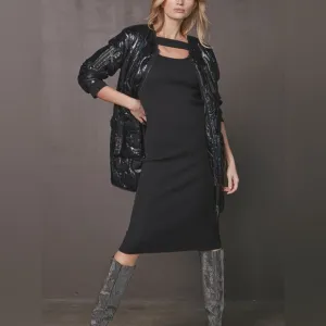 NWT Nu Denmark Black Dress with Shiny Black Jacket Sz S