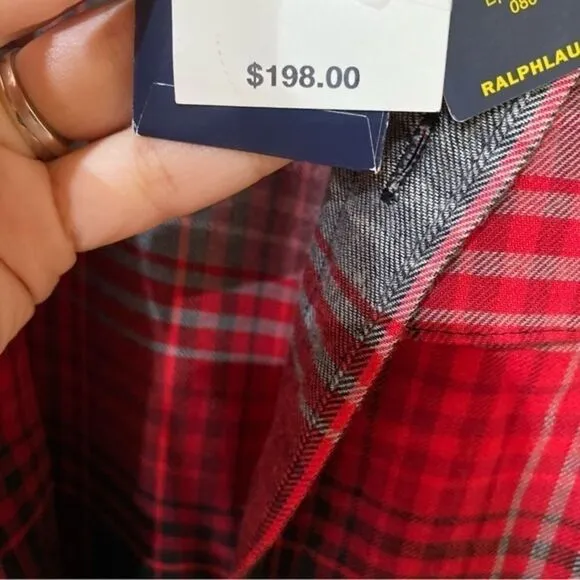 NWT Polo Ralph Lauren Plaid Button Down Maxi Shirt‎ Dress Size 2