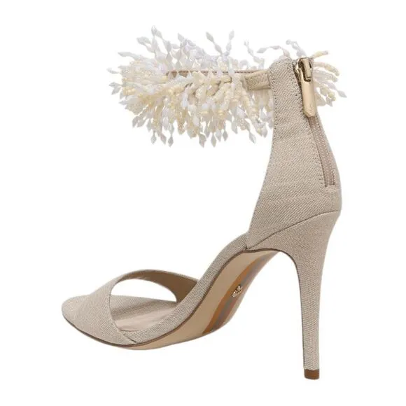 NWT SAM EDELMAN GILLIE ANKLE STRAP SANDAL HEELS WOMENS SIZE 7/8/9 *SPARKLY*