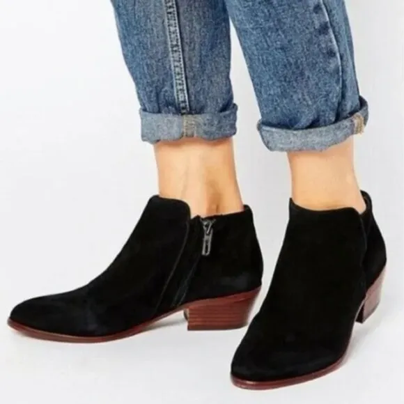 NWT Sam Edelman Petty Ankle Booties in Black Suede Size 6