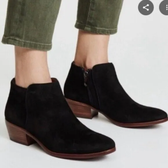 NWT Sam Edelman Petty Ankle Booties in Black Suede Size 6
