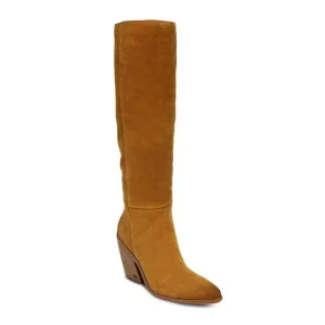 NWT SAM EDELMAN Womens Chestnut Brown Annabel Almond Leather Heeled Boots 7 M