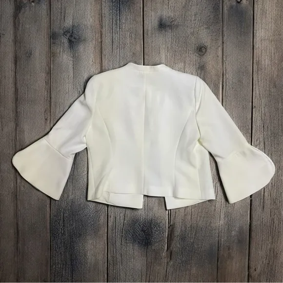 NWT White House Black Market Collarless Petal Sleeve Jacket 10