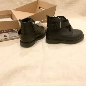 NWT ZARA kid boy girl black buckle leather boots sz7 toddler