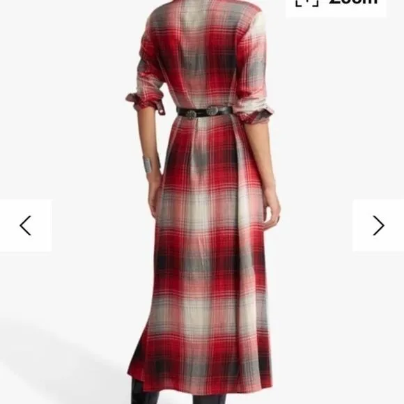 NWT Polo Ralph Lauren Plaid Button Down Maxi Shirt‎ Dress Size 2