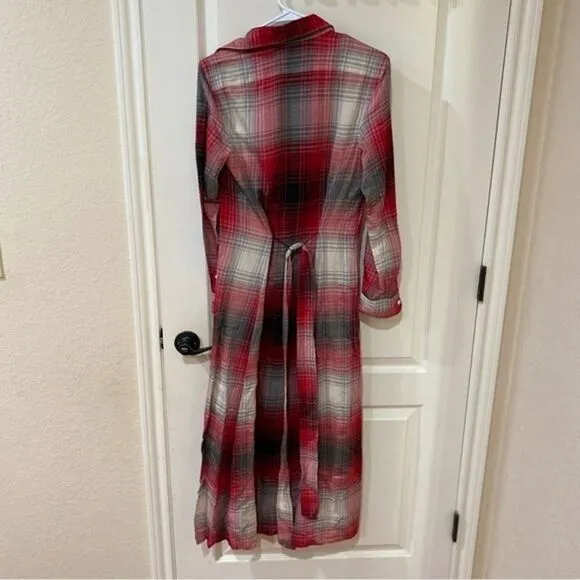 NWT Polo Ralph Lauren Plaid Button Down Maxi Shirt‎ Dress Size 2