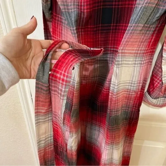 NWT Polo Ralph Lauren Plaid Button Down Maxi Shirt‎ Dress Size 2