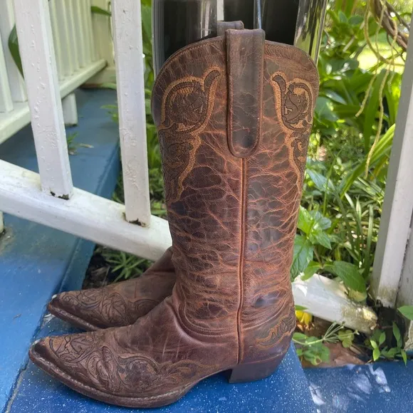Old Gringo Brown Leather Cowboy/Cowgirl Boots - Sz 8.5