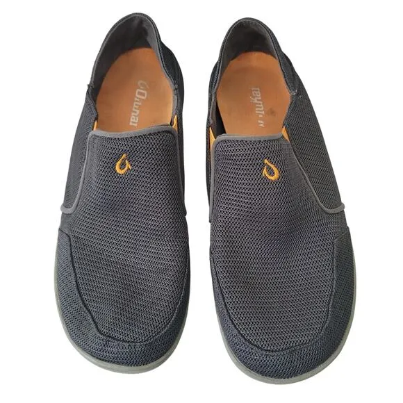 OluKai Size 8Nohea Mesh Men's Slip On Sneakers Lightweight Breathable Gray