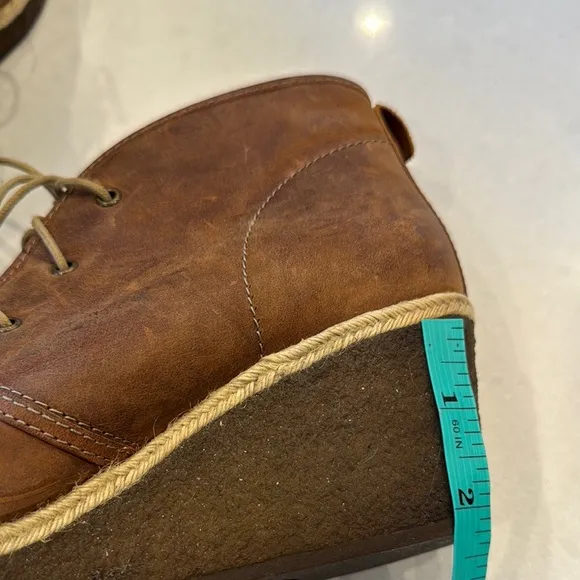 Olukai women’s size 8.5 leather wedge boots, very nice.