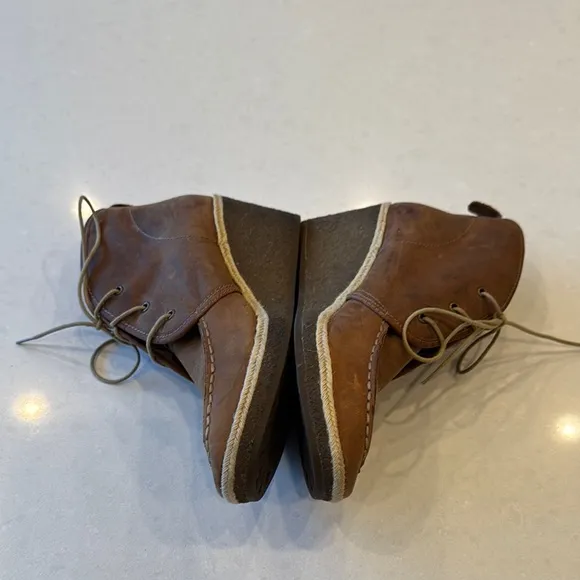 Olukai women’s size 8.5 leather wedge boots, very nice.