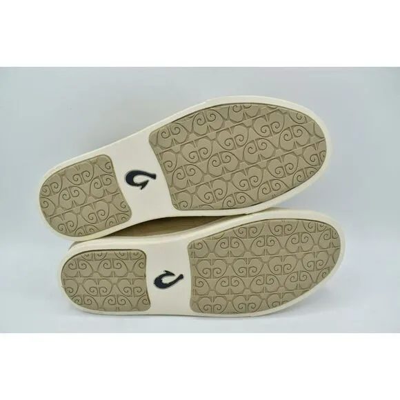 OluKai Womens Size 8.5 Pehuea Loupili Tapa Monstera Print Casual Sneakers Shoes