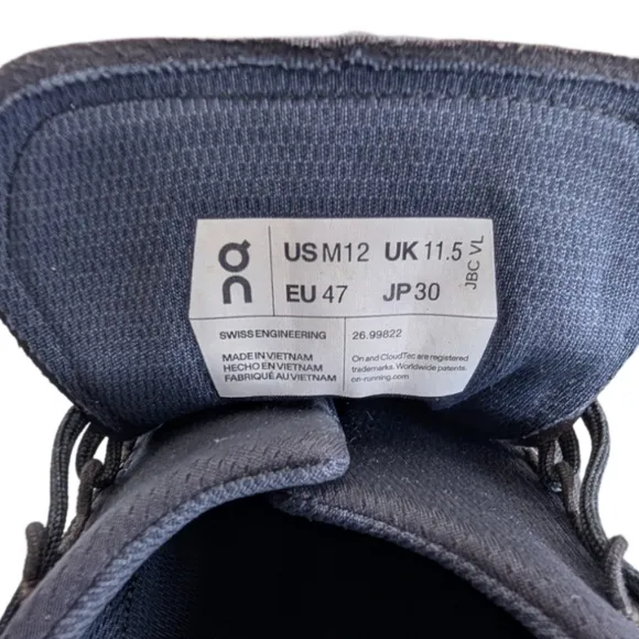 On Cloud Cloudnova Black Running Shoes Men's Size 12