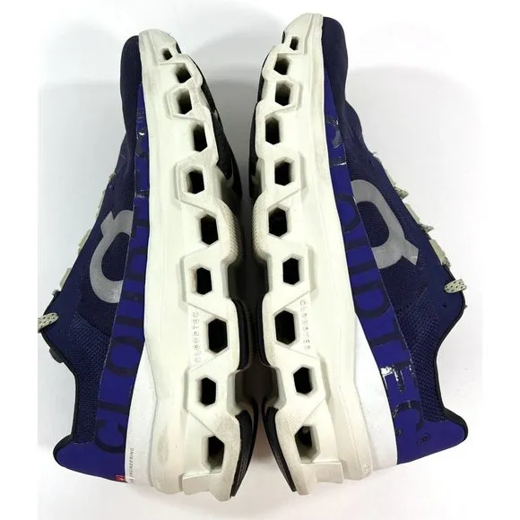 On Cloudmonster Mens 11.5 Running Shoes Sneakers Blue Purple Lightweight Cushion