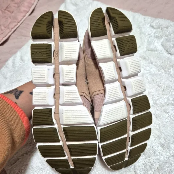 On Running Women's Pink and Green Athletic Shoes..Size:10W