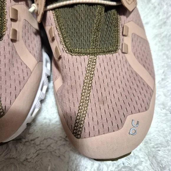 On Running Women's Pink and Green Athletic Shoes..Size:10W