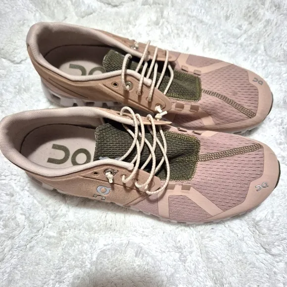 On Running Women's Pink and Green Athletic Shoes..Size:10W
