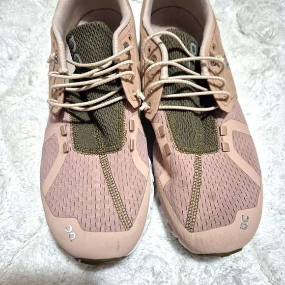 On Running Women's Pink and Green Athletic Shoes..Size:10W