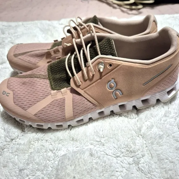 On Running Women's Pink and Green Athletic Shoes..Size:10W