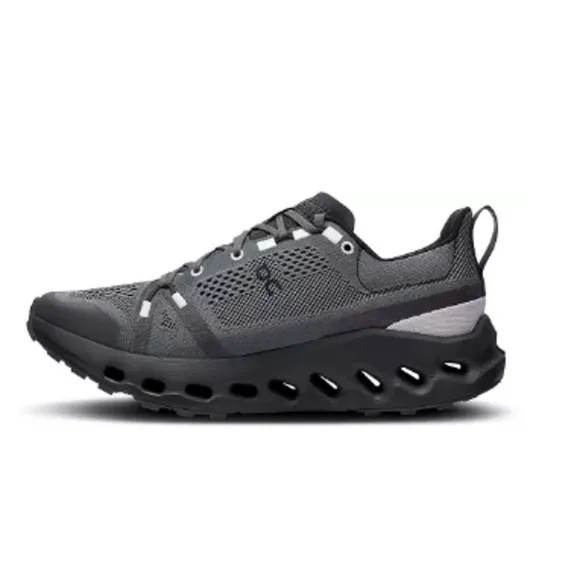 On Women's Cloudsurfer Trail Running Shoes. Color: Black