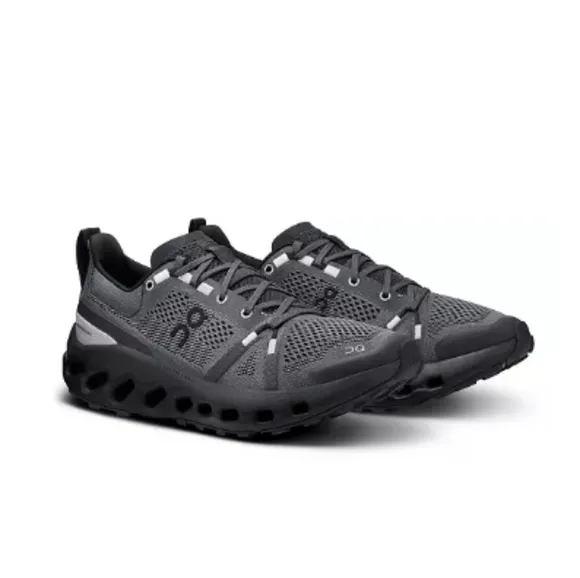 On Women's Cloudsurfer Trail Running Shoes. Color: Black