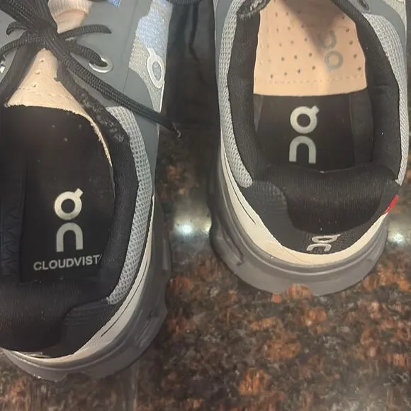 On Cloud Women's Running Shoes Lace Up CloudVista Alloy/Black Size 8.5 Like NEW