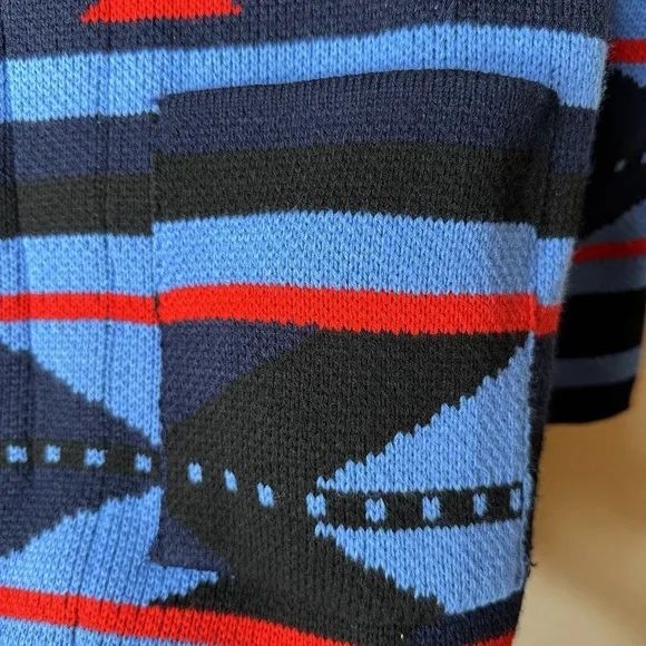 One in a Million Hooded Cardigan for Men Navy Blue Red Black Aztec Size Large