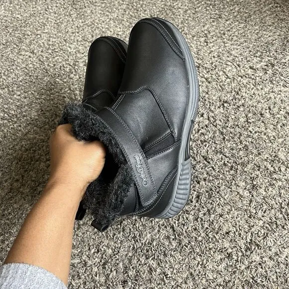 Orthofeet Women Orthopedic Leather Siena Ankle Boots Size 11.5 D Wide Black New