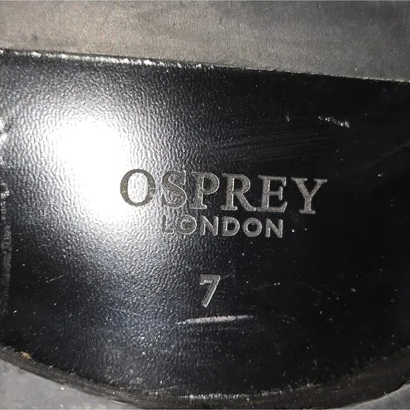 OSPREY LONDON Women's The Amethyst Black Suede Moto Boots Size 7