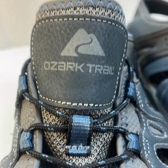 Ozark Trail Blue, Gray &amp; Black Waterproof Hiking Trekking Sandals Size 13
