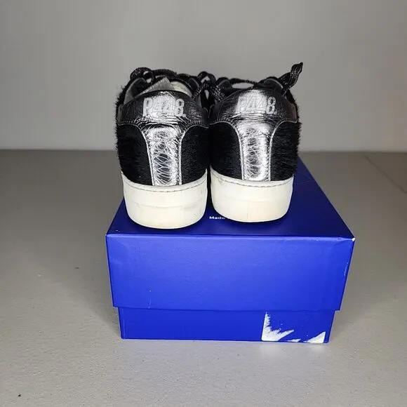 p448 Black John  Calf Hair Shoes Sneakers EU SZ 37 US Size 7 Box Included