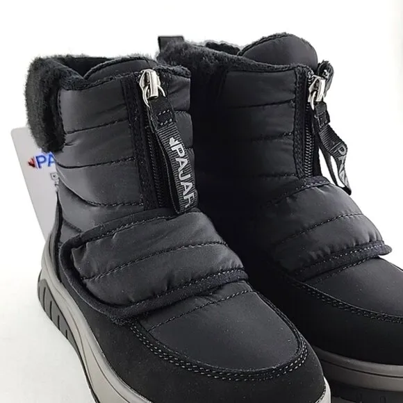 PAJAR Youth Black Winter Waterproof  Boots Velcro Insulated Rated -30c Size US 1