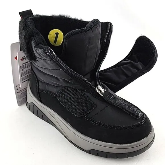 PAJAR Youth Black Winter Waterproof  Boots Velcro Insulated Rated -30c Size US 1