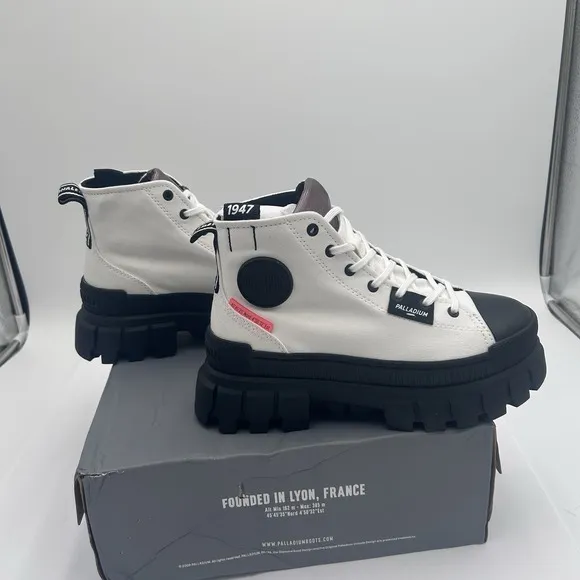 Palladium Women's Revolt Hi TX Platform Boot, Star White, Style: 97242-116-M 6.5