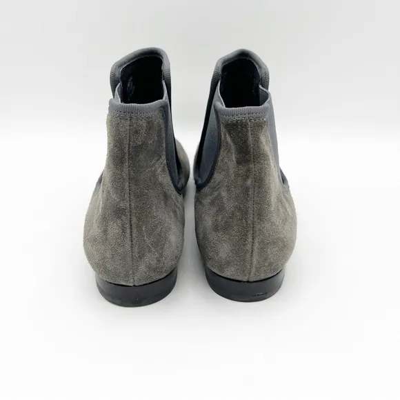 Paul Green Ankle Boots Womens 8 Gray Suede Flat Pull On Comfort Chelsea Bootie