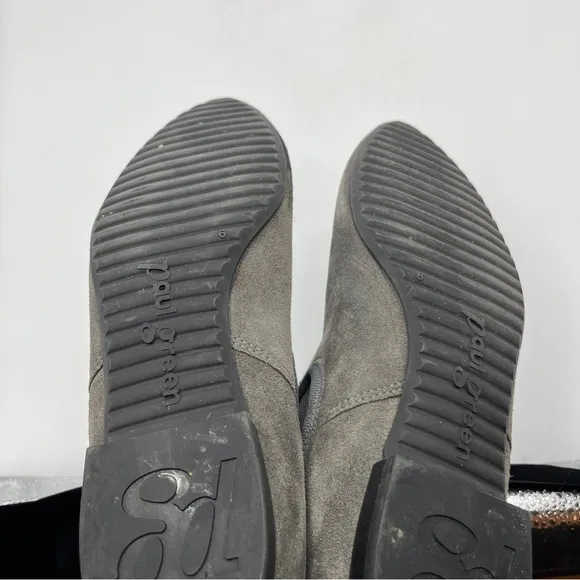 Paul Green Ankle Boots Womens 8 Gray Suede Flat Pull On Comfort Chelsea Bootie